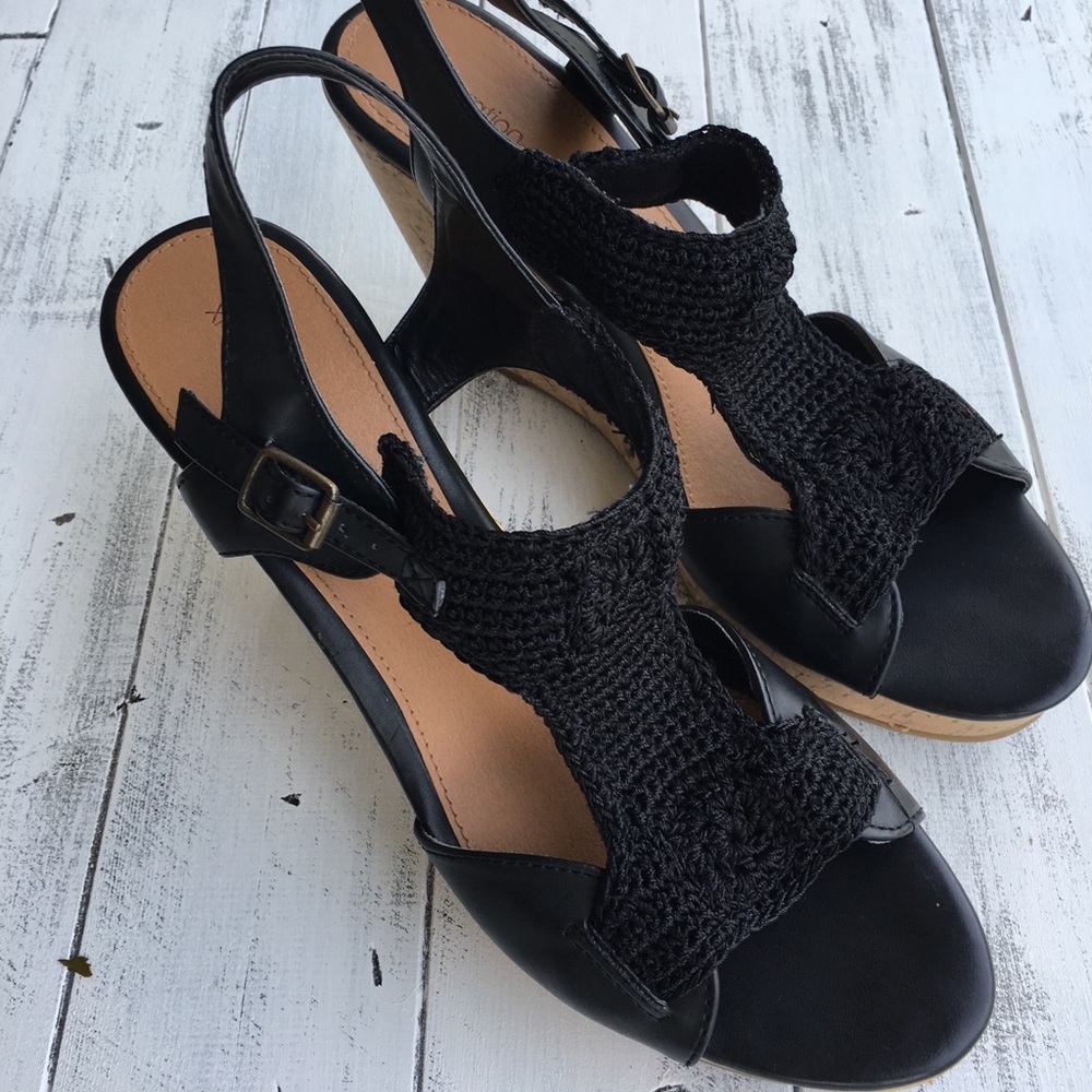 Xhilaration Women’s Black Wedge Heels